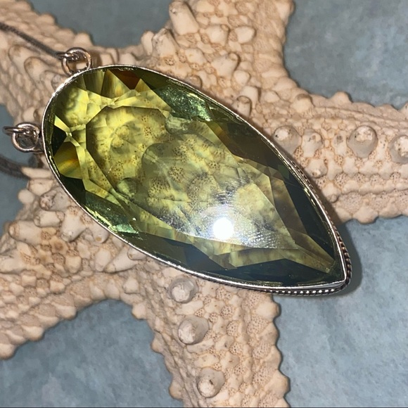 Sparkly Green Tourmaline vintage statement necklace